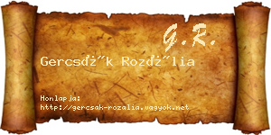 Gercsák Rozália névjegykártya